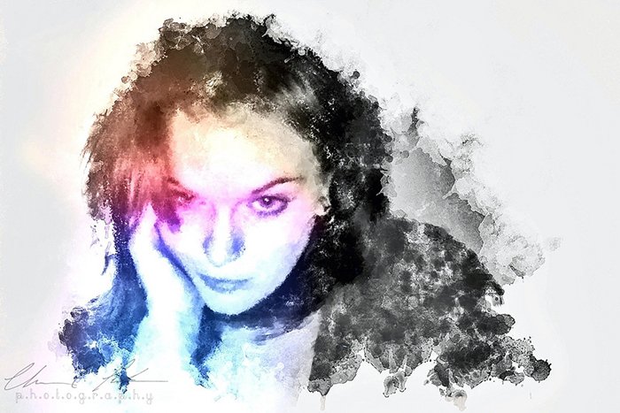 PhotoViva App draw on picture woman
