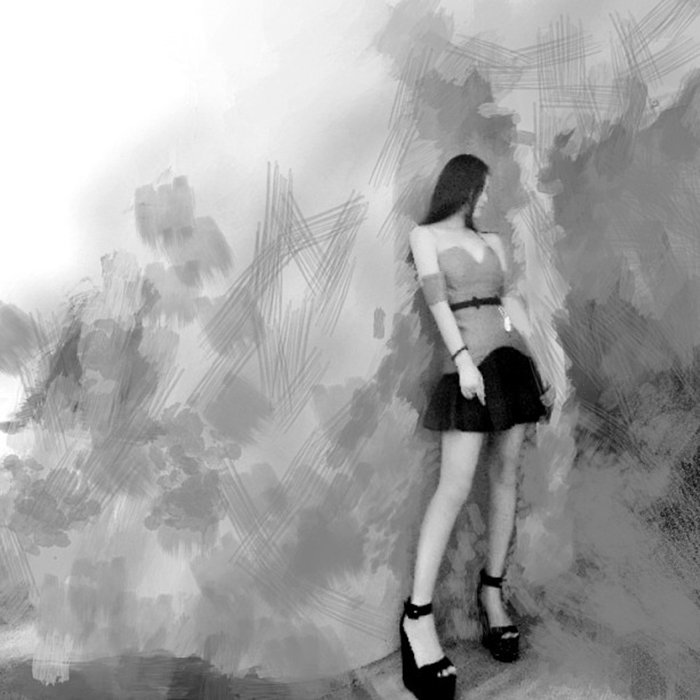 photoViva app draw on picture of a woman-standing