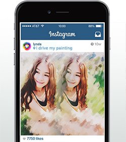 photoViva draw on picture in Instagram of a woman