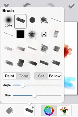 photoViva app draw on pictures brush menu
