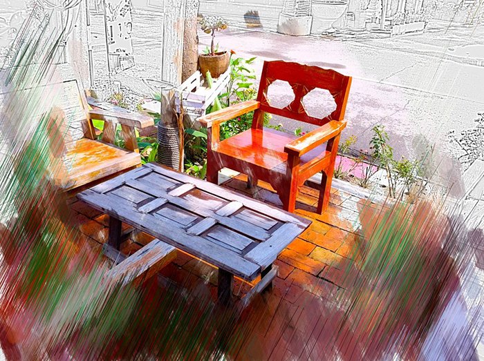 photoViva app draw on pictures of a chiar