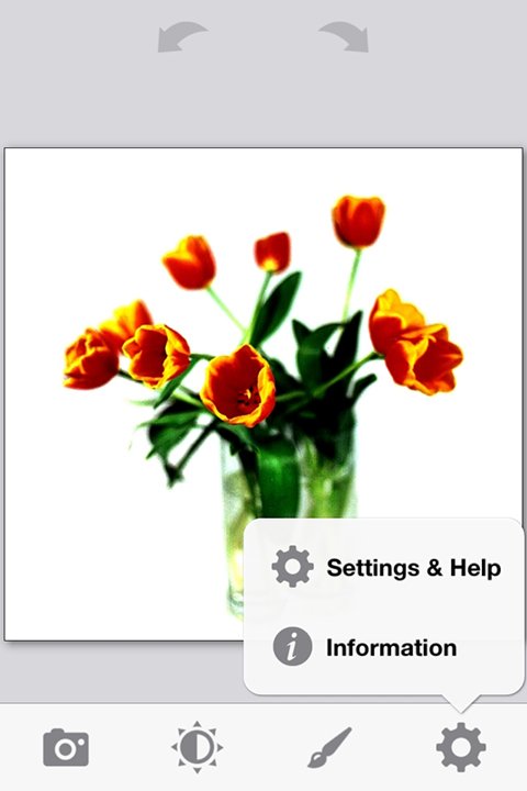 photoViva app draw on pictures setting menu