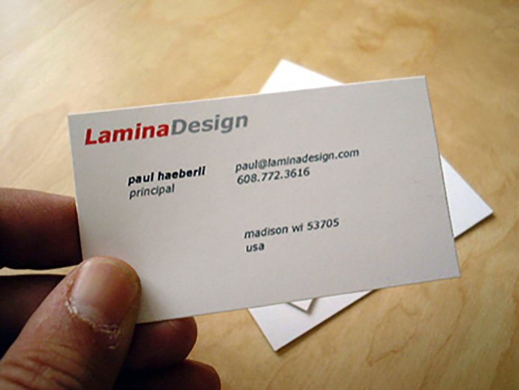 business card of Lamina Design