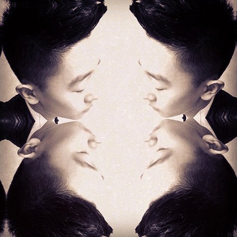 photoViva app draw on picture with mirror photo effect of a boy