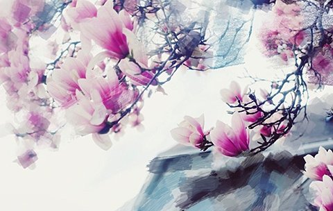 photoViva app draw on picture of purple flowers