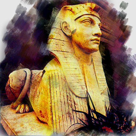 photoViva app draw on picture of a sphinx